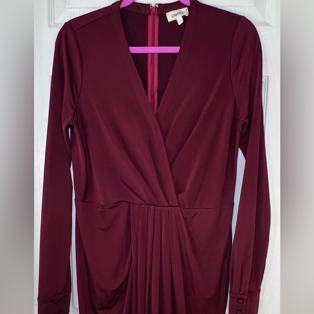L'Agence Women's Red Thea Twist Front Column Gown Size 8 - Picture 3 of 10
